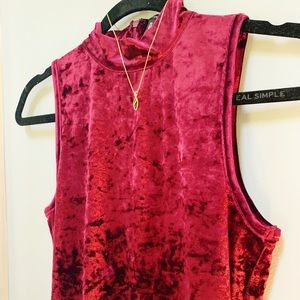 Maroon, Velour Dress